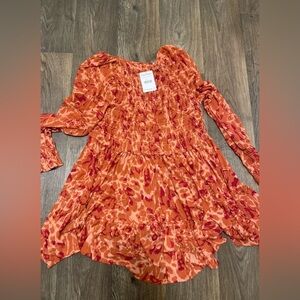 Free People Dark Romance Tunic Top in Merlot Combo New with tags size large